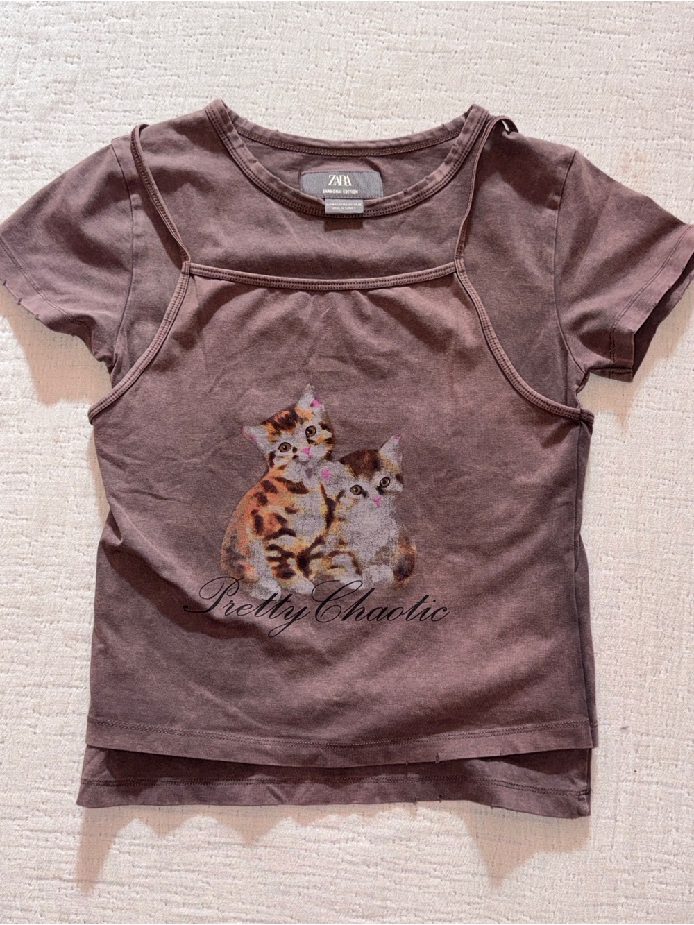 Zara T-shirt Cat sz M S